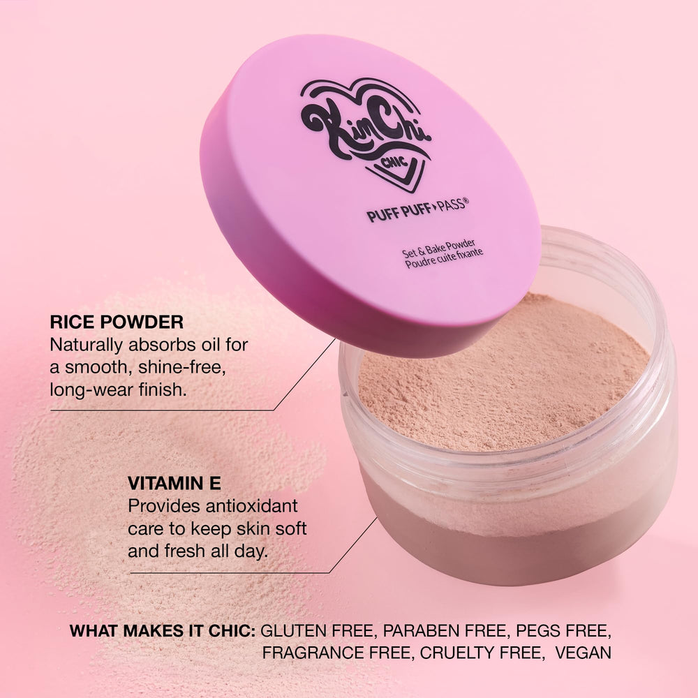 KimChiChic Puff Puff Pass dust-off step finishing for all-day matte look.