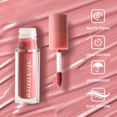 KIMIEYE Conjunto A labial mate nude rosado, acabado suave y duradero.