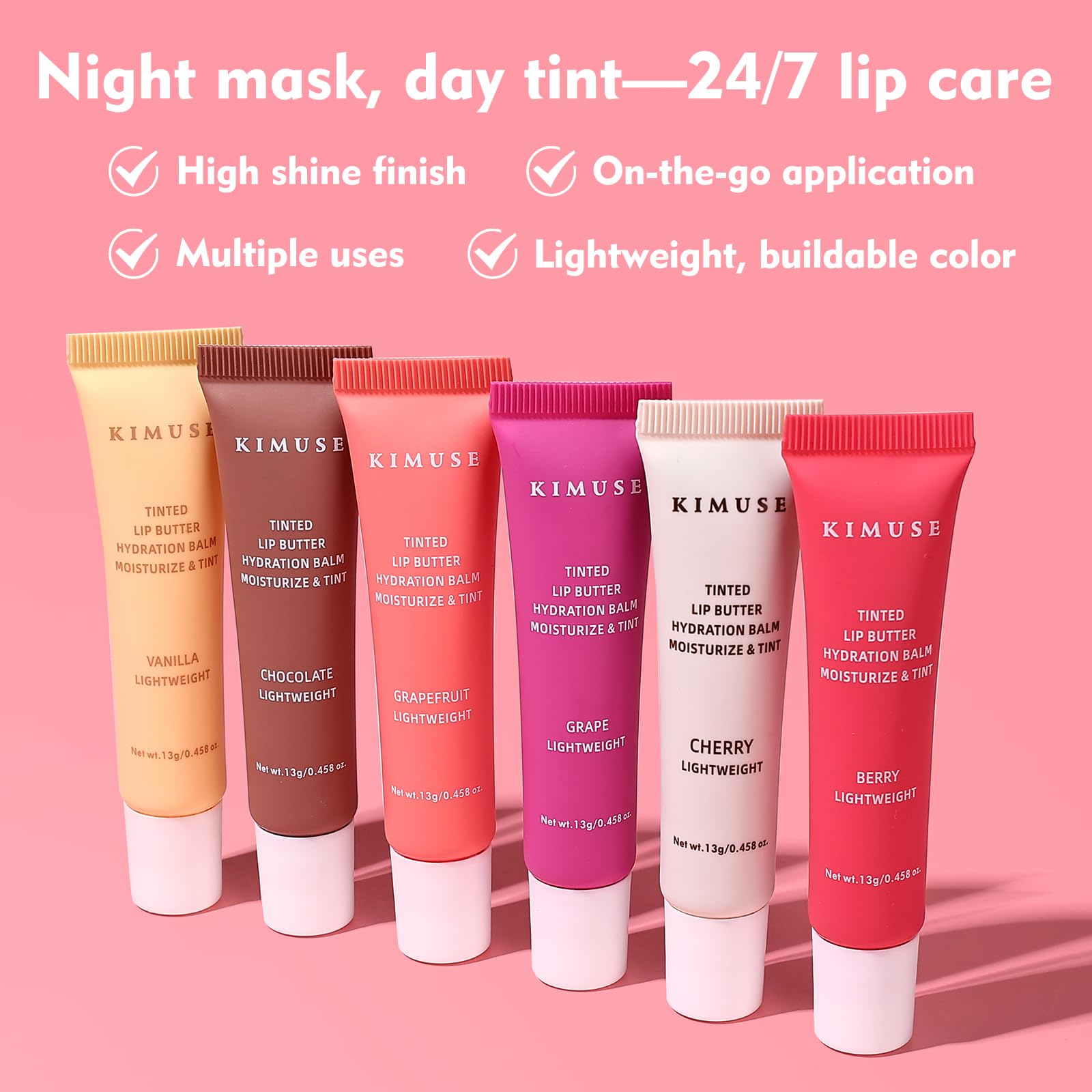 Aplicación suave y brillo natural de KIMUSE para terminar el maquillaje