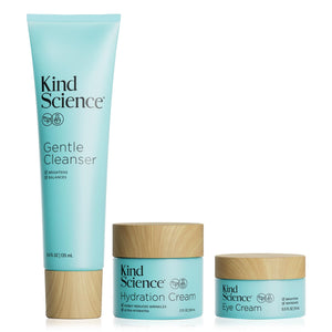 Conjunto Kind Science de cuidado de piel 3 piezas para una rutina suave y equilibrada.