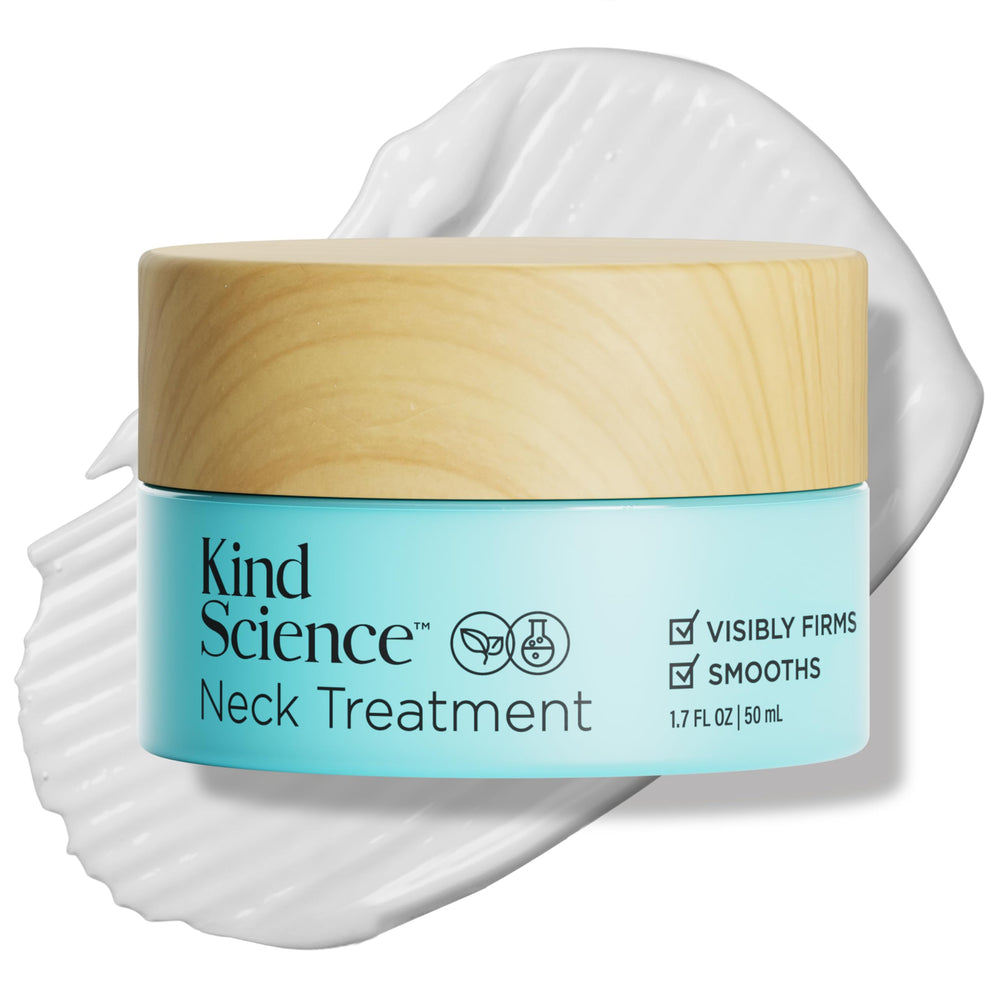 Kind Science Tratamiento de Cuello, textura crema suave para mejorar la firmeza del cuello.