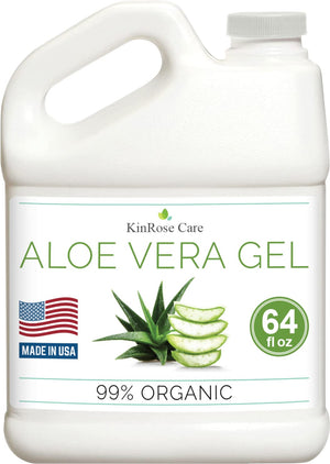 KinRose Care gel aloe vera frente de botella, hidratación suave para la piel