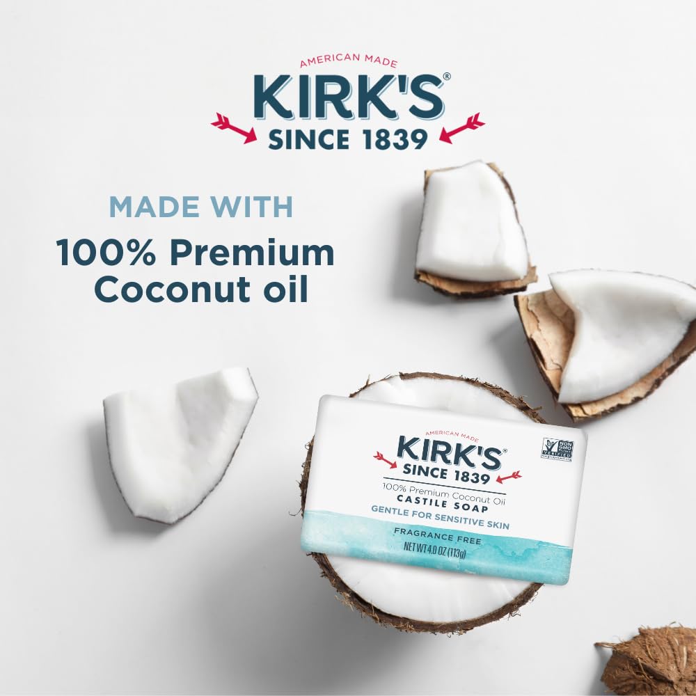 Kirk’s sin fragancia, ideal para piel sensible y uso diario.