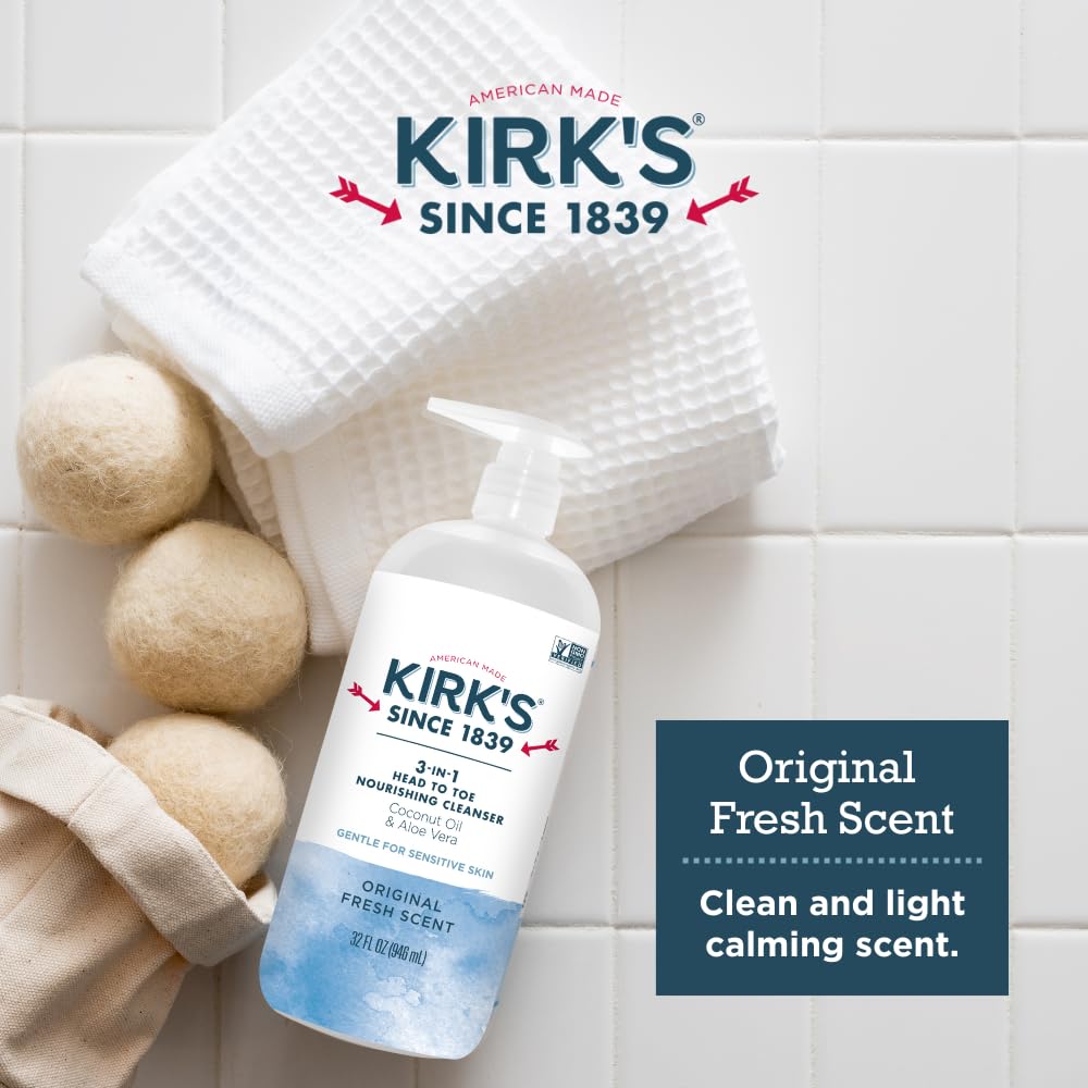 Kirk's 3 en 1 con coco y aloe, hidratación natural diaria.