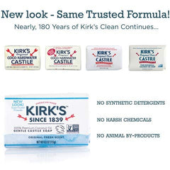 Kirk's jabón natural biodegradable, enfoque en apariencia de la barra.