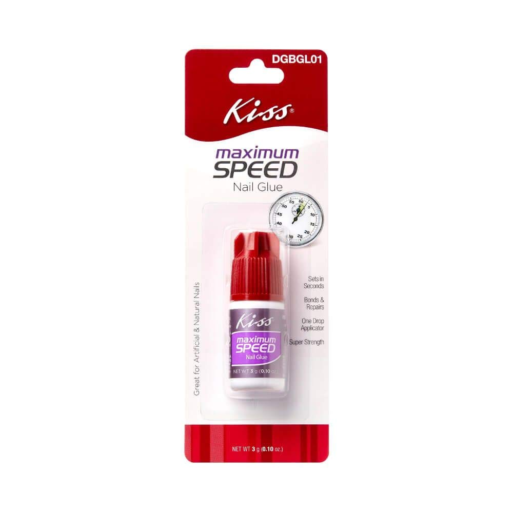 KISS botella de pegamento para uñas con secado rápido, fijación instantánea.