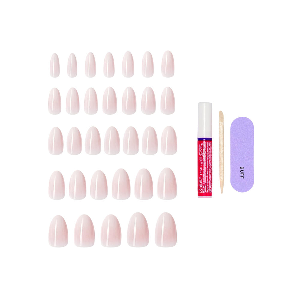 KISS CORE Uñas con pegamento de 2 g incluido para fijación rápida.