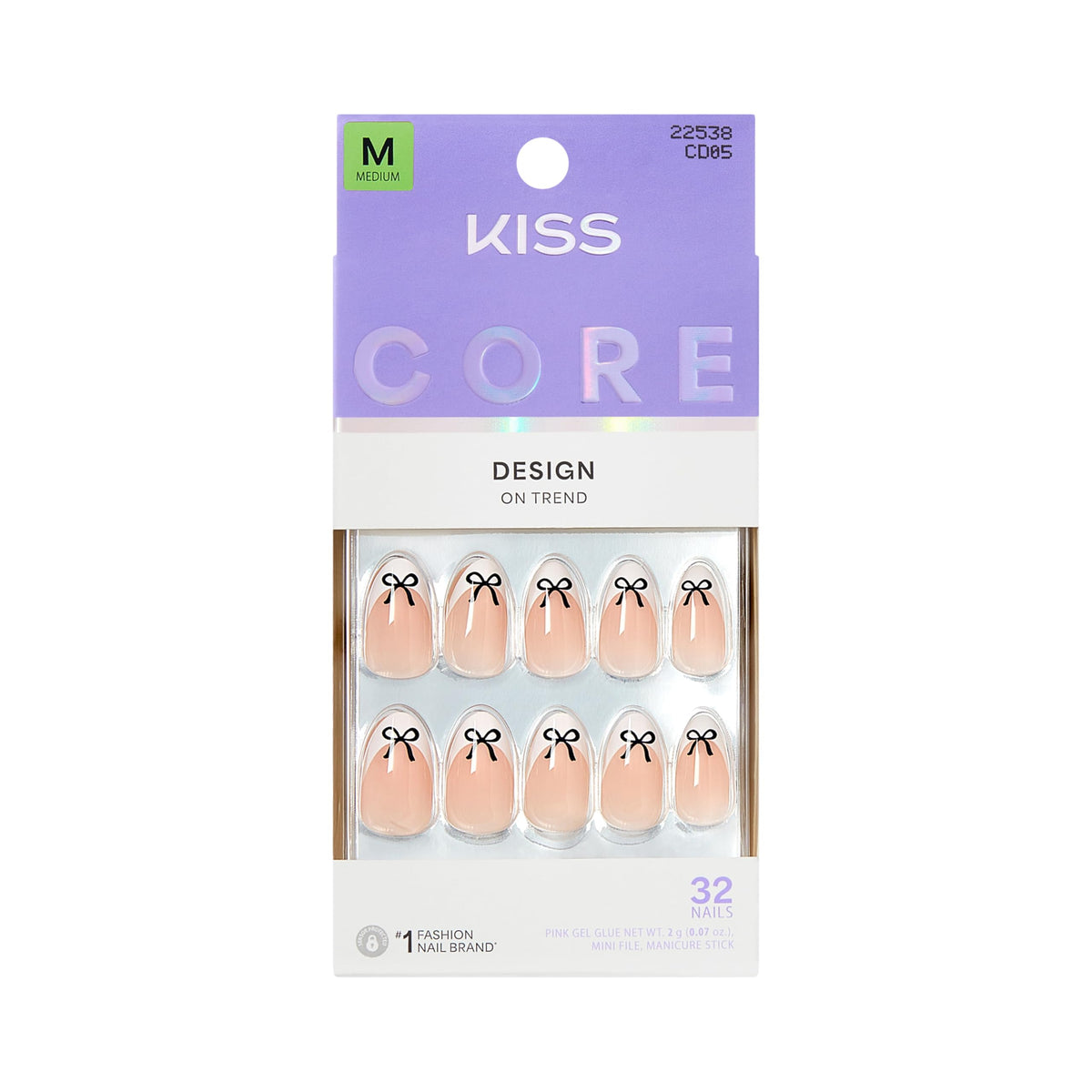 KISS CORE Nuestro Momento beige en forma almendra para tallas medias.