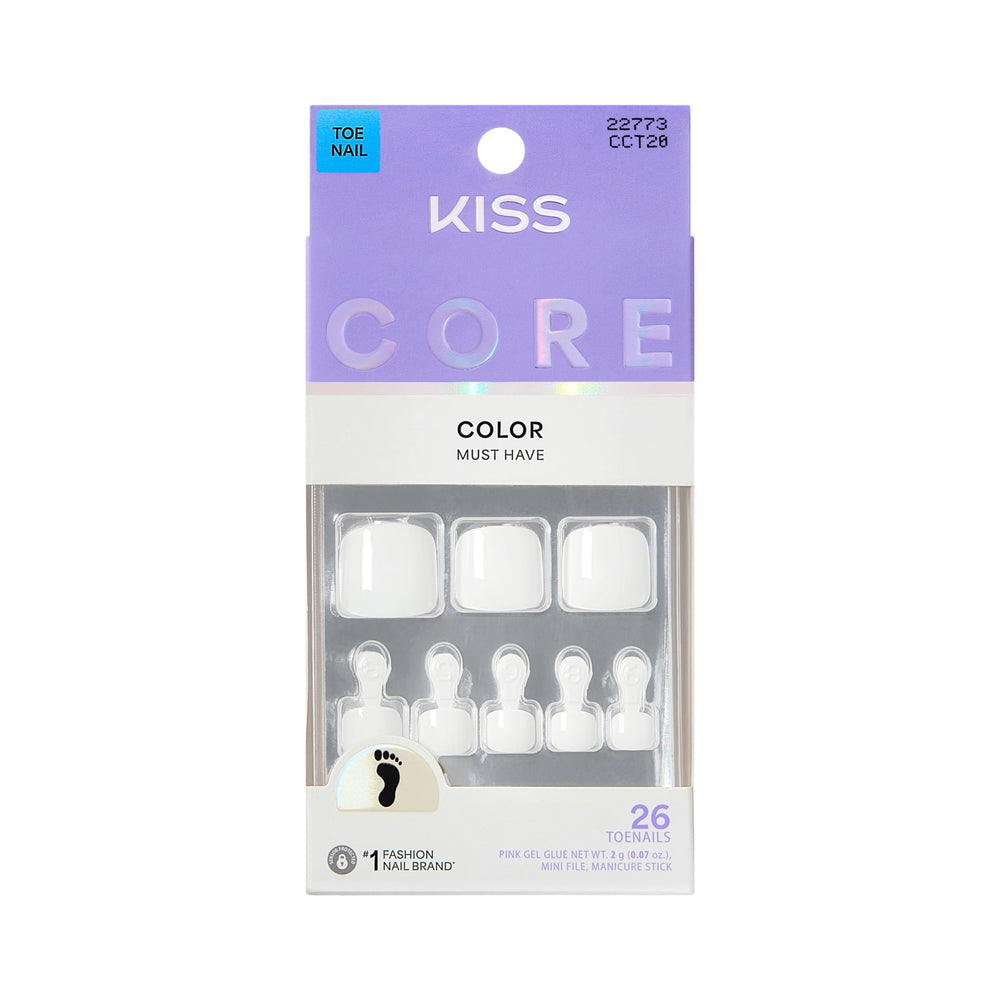 KISS CORE uñas-pies corto squoval, acabado natural y cómodo