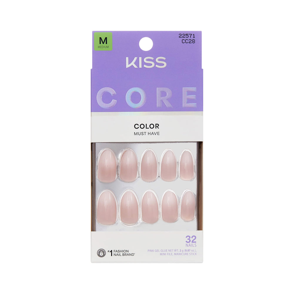 KISS CORE Uñas postizas Dulcet Rosa para uso diario.