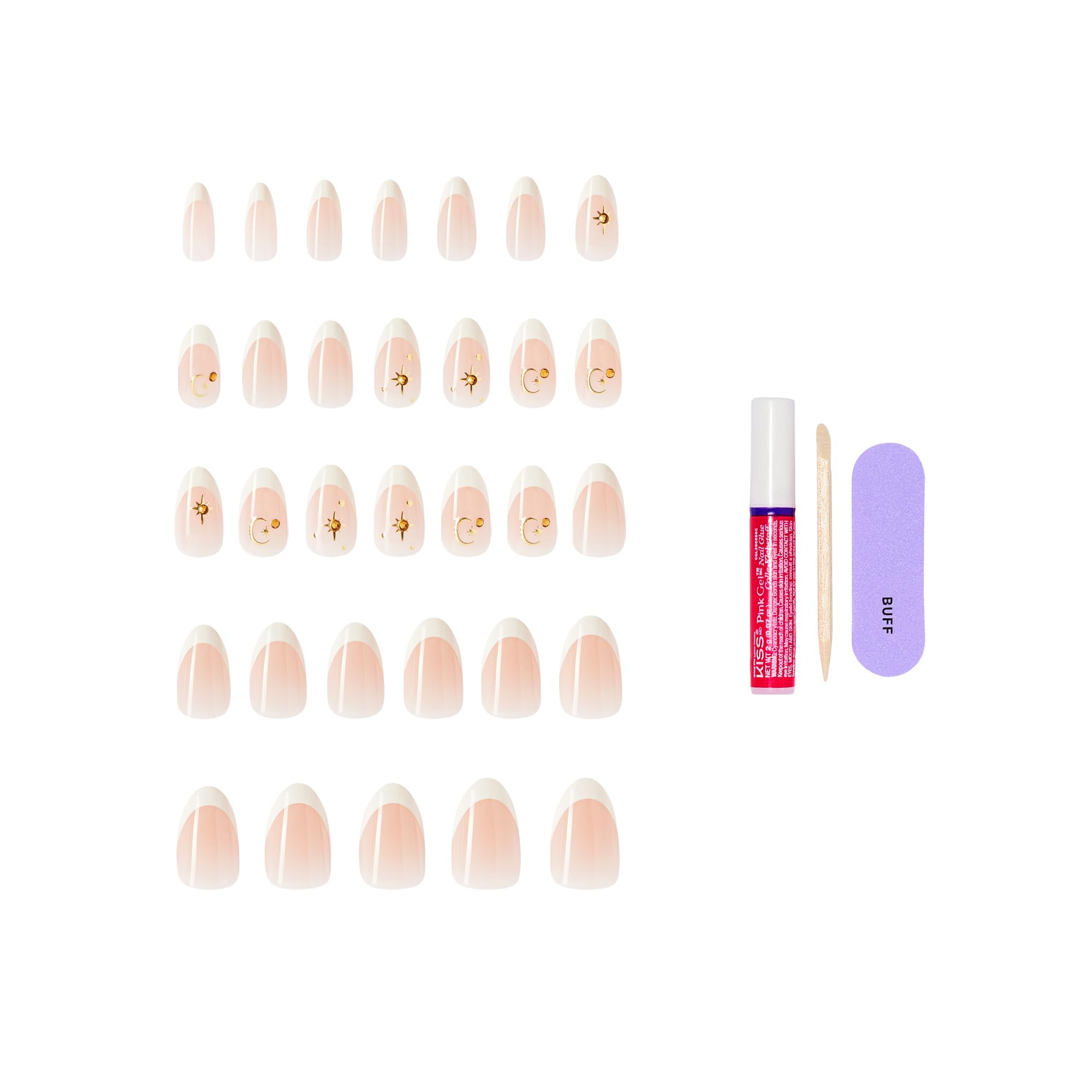 KISS GLAM Zephyr: palillo de manicura incluido para una aplicación precisa.