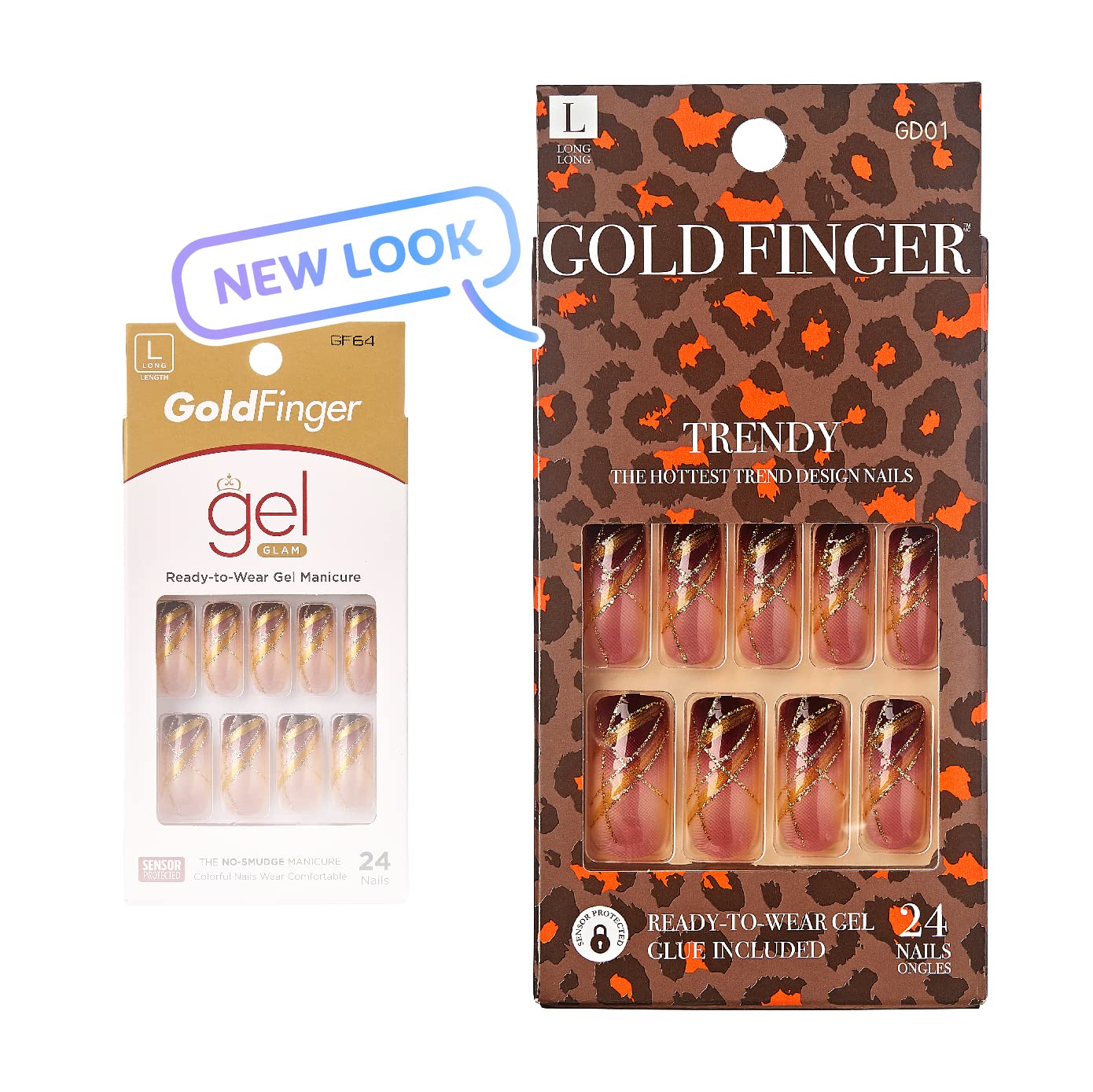 KISS Goldfinger uñas cuadradas, longitud media para estilo diario