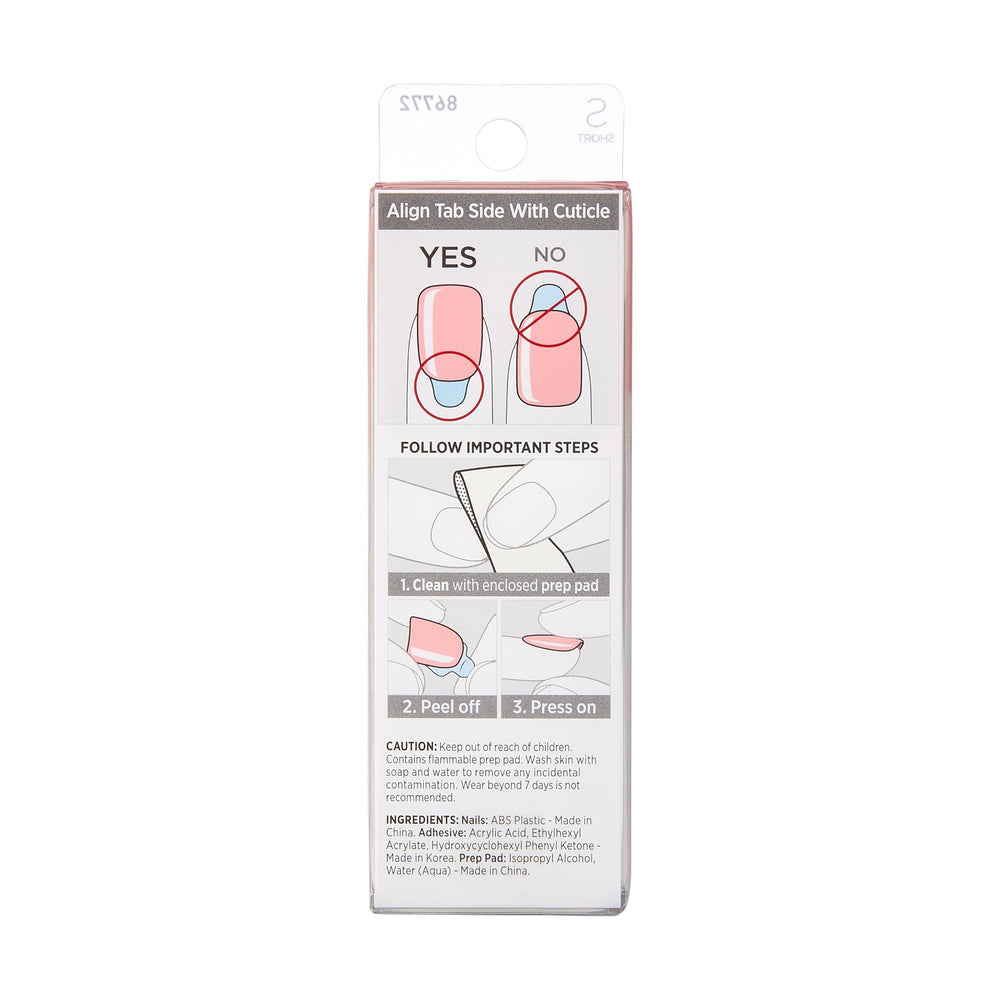 Uñas imPRESS Dolce Pink aplicadas, duraderas y brillantes.