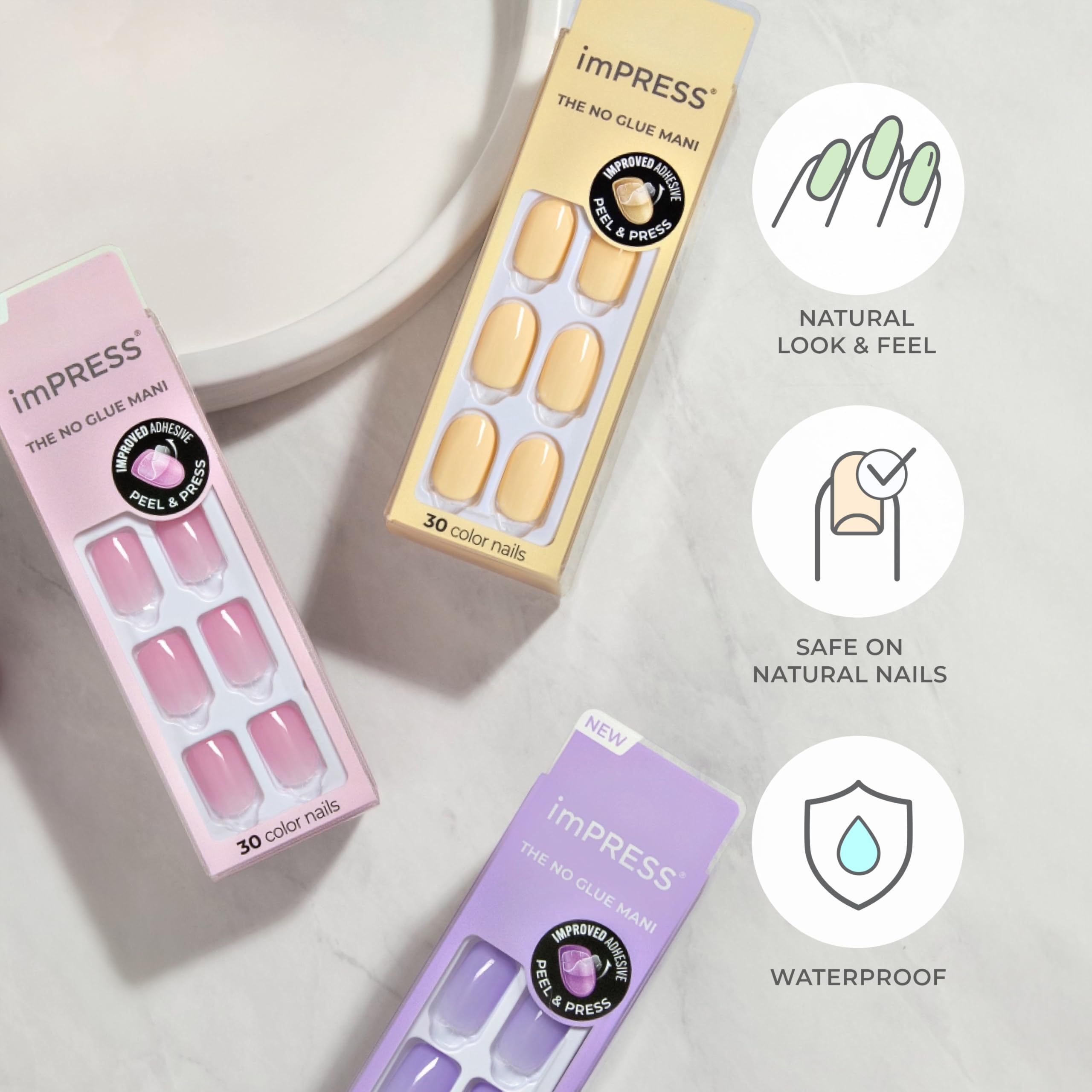 Palillo de manicura para ajustar la uña imPRESS Dolce Pink.