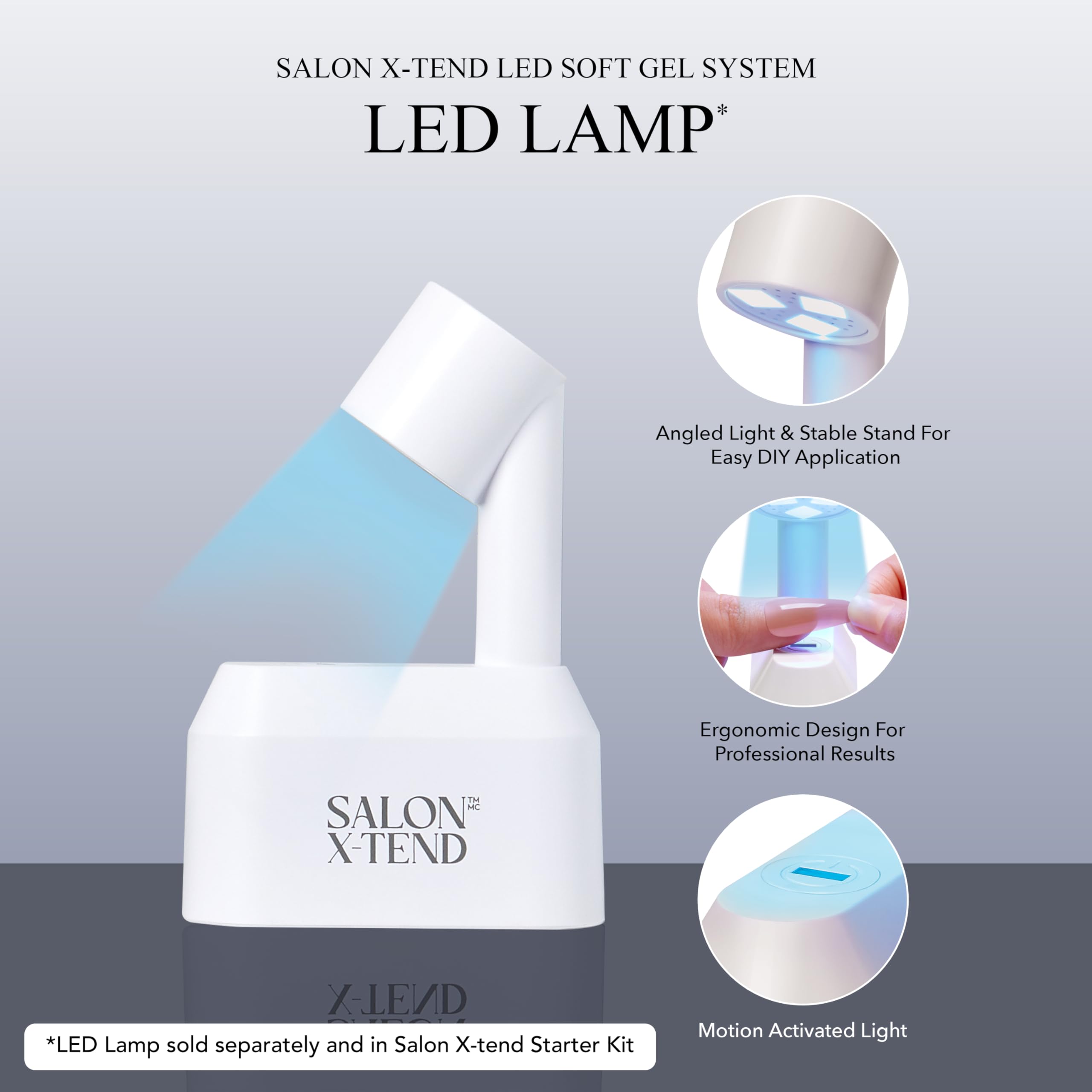 Lámpara LED ergonómica de KISS New York para curado uniforme.