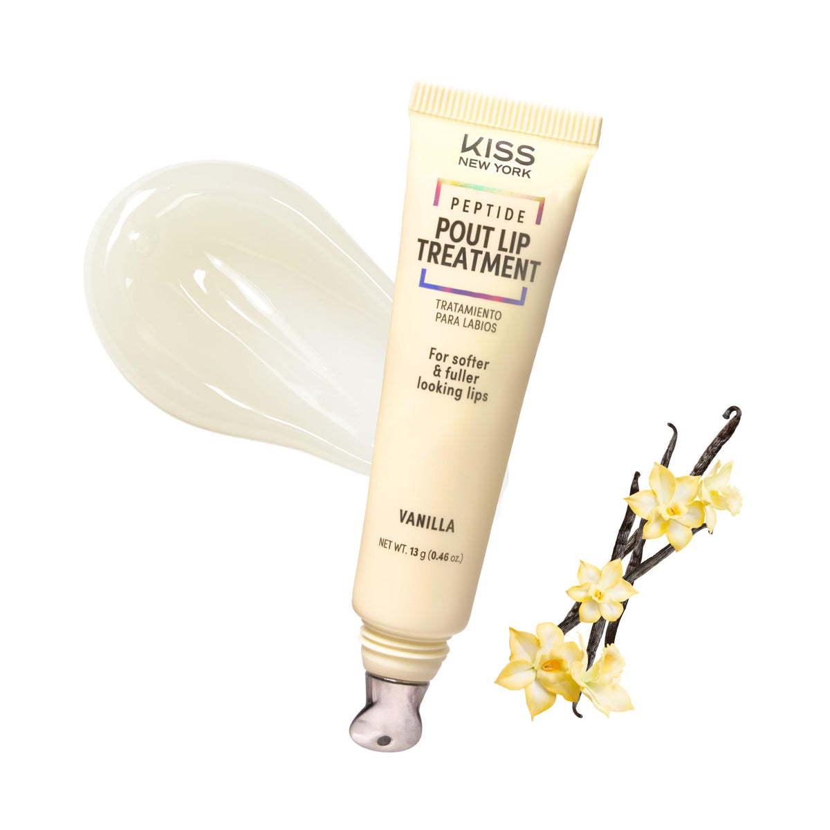 KISS NEW YORK Peptide Lip Treatment en envase elegante para hidratación diaria.
