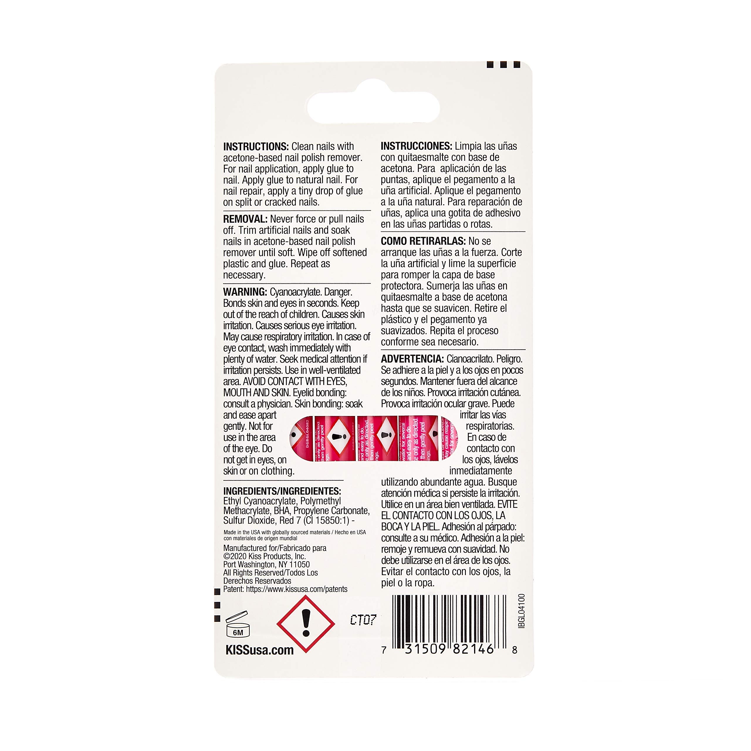 KISS pegamento gel para uñas en uso durante la manicura, aplicación precisa.