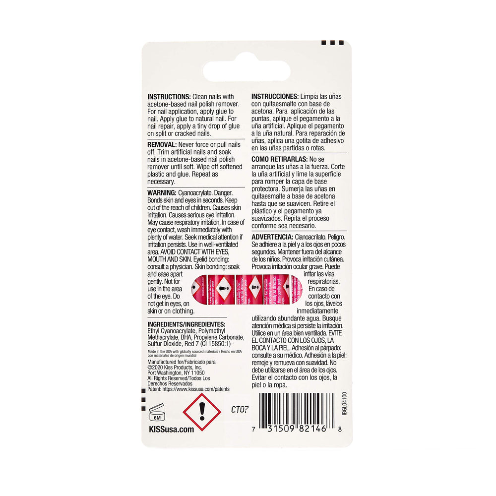KISS pegamento gel para uñas en uso durante la manicura, aplicación precisa.
