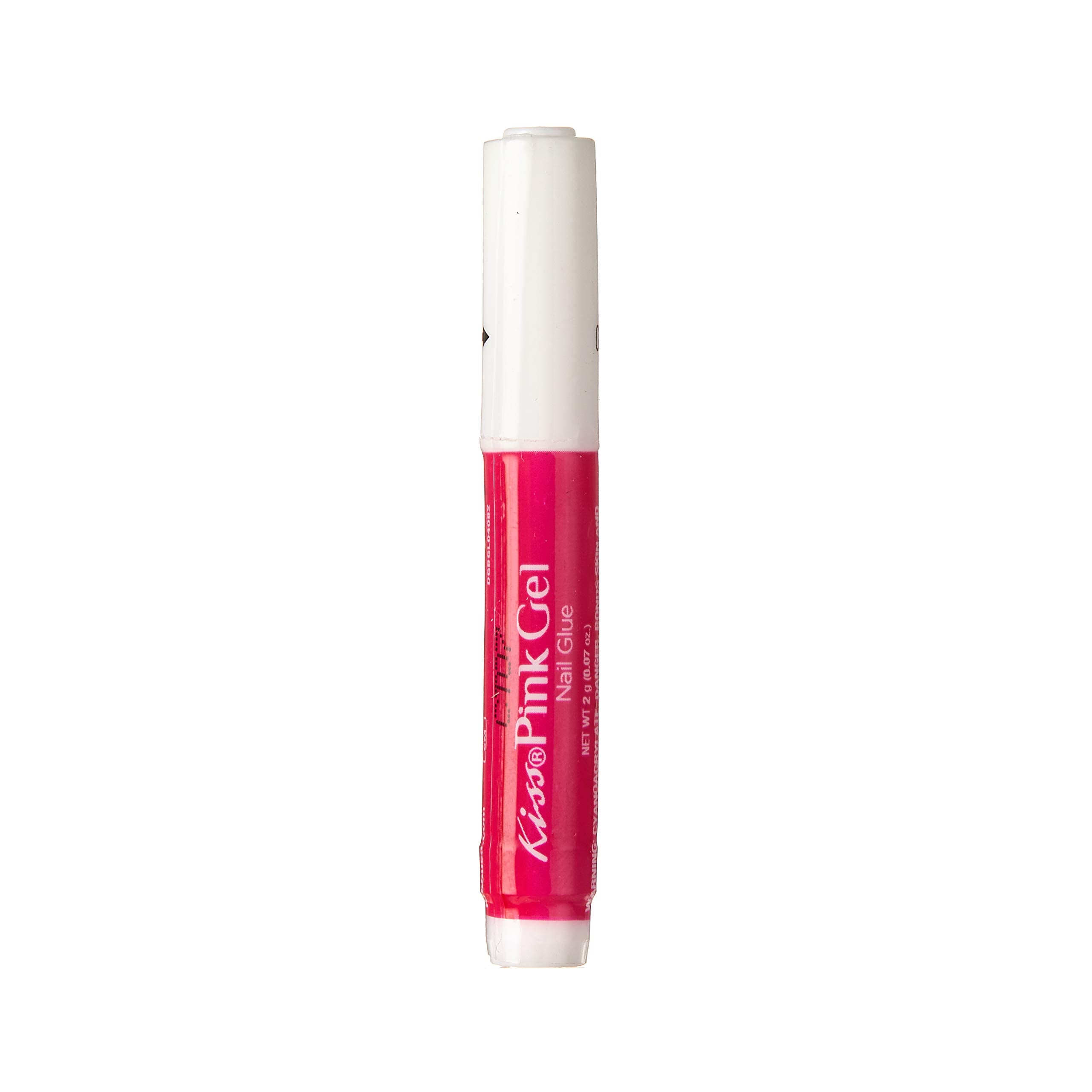 KISS pegamento gel para uñas, tono rosa, ofrece fijación de larga duración.