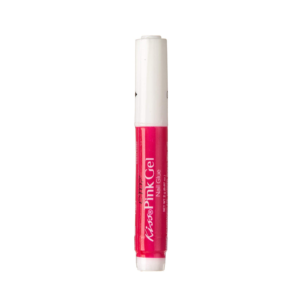 KISS pegamento gel para uñas, tono rosa, ofrece fijación de larga duración.