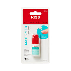 KISS PowerFlex con boquilla para aplicación rápida de uñas artificiales.
