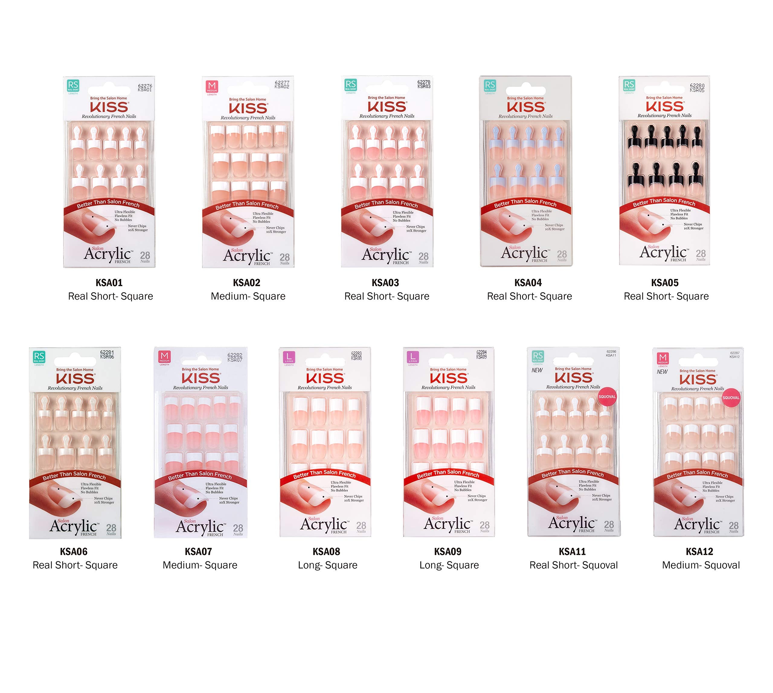 Kiss Salon acrílico Frances Largo Nude, kit práctico para retoques en casa.