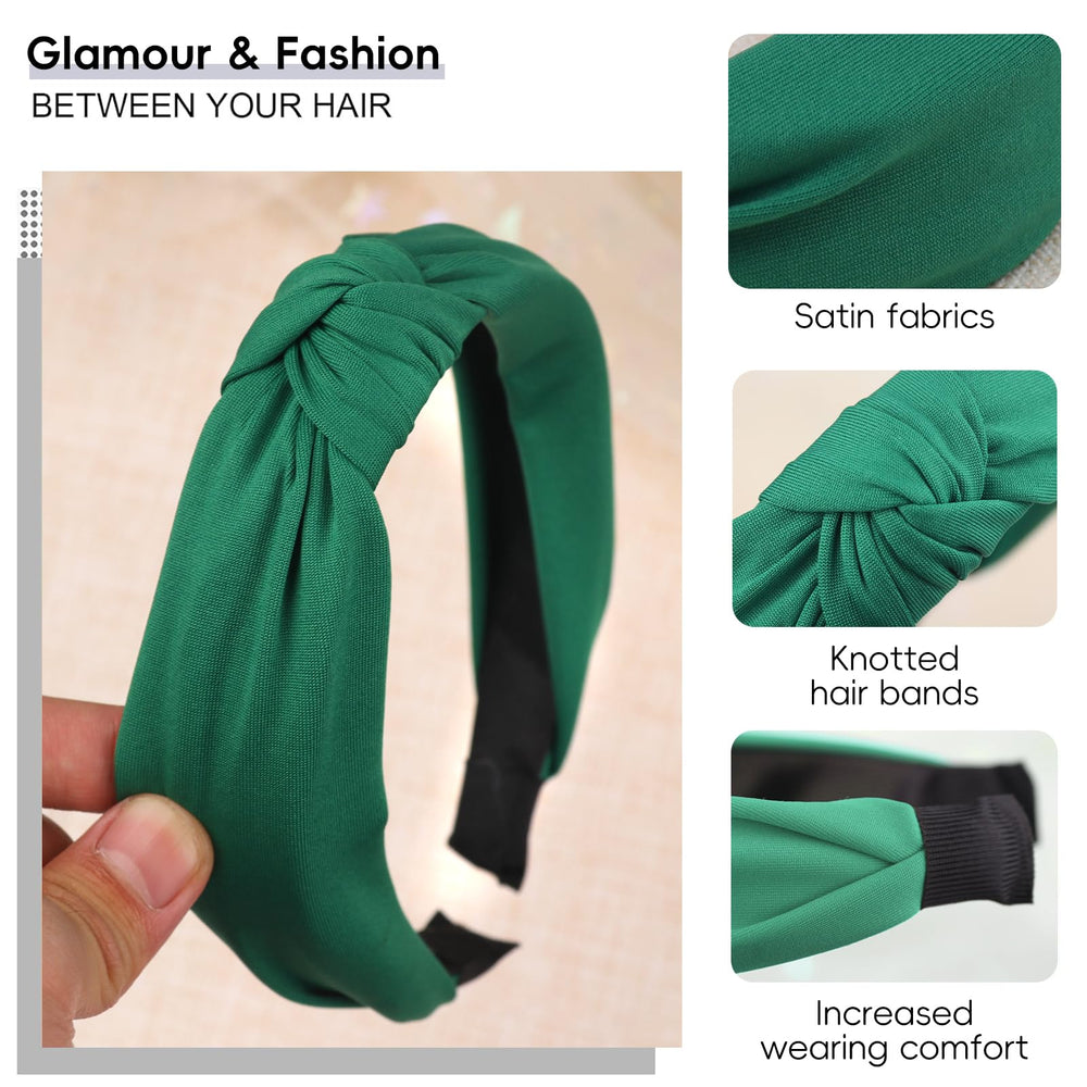 Diadema nudo verde de Kistreao, diseño elegante para combinar con ropa formal