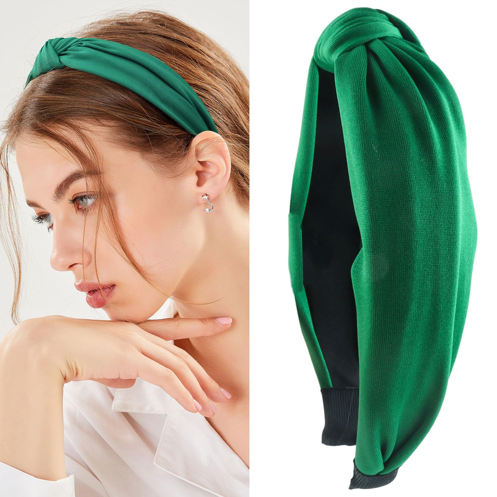 Diadema nudo verde de Kistreao, adecuada para fiestas, Halloween o Navidad