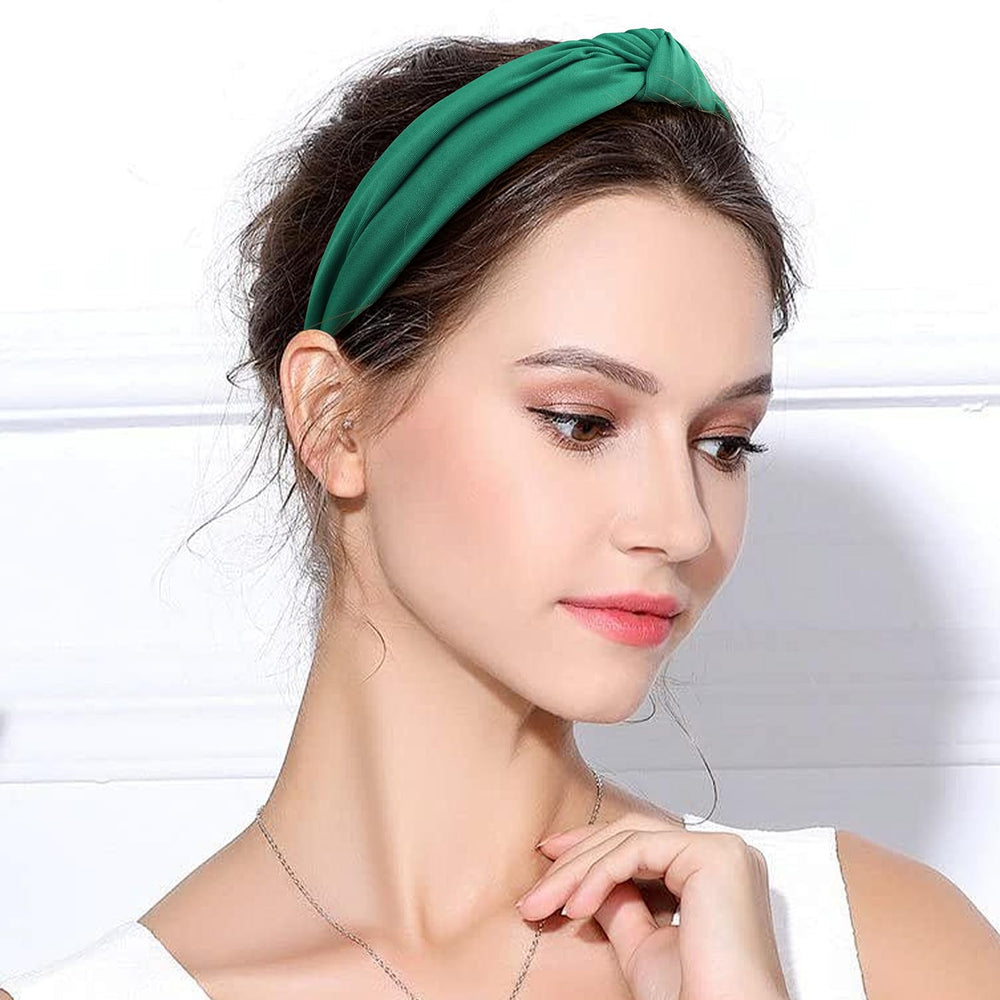 Diadema nudo verde de Kistreao, tejido elástico para mayor comodidad