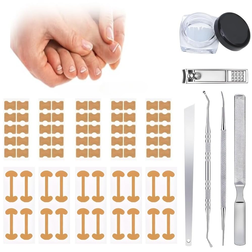 El kit pedicure profesional ofrece corrector transpirable para uñas encarnadas, uso cómodo diario.