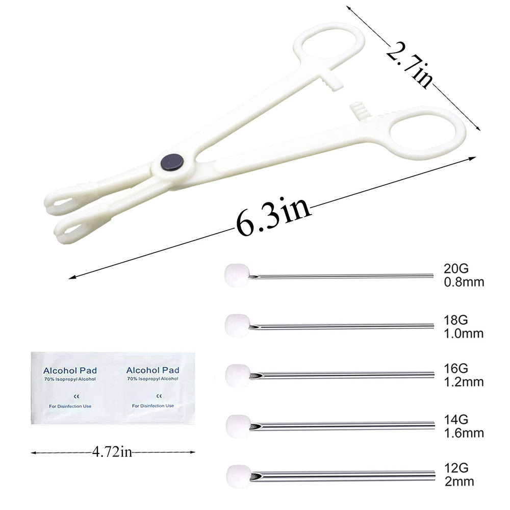 Kit de perforación corporal con pinza septum triangular para mayor precisión
