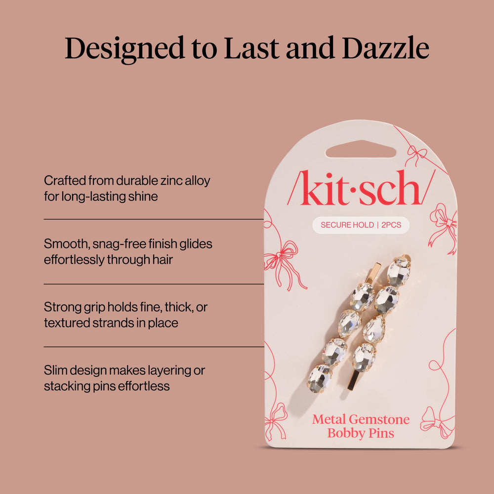 Pinzas decorativas Kitsch con brillo cristal blanco, mejora cualquier peinado.
