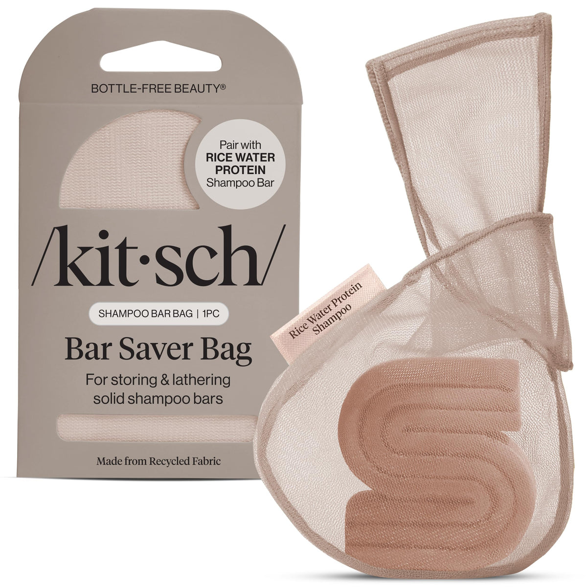 Bolsa de jabón Kitsch con malla transpirable para secado rápido.