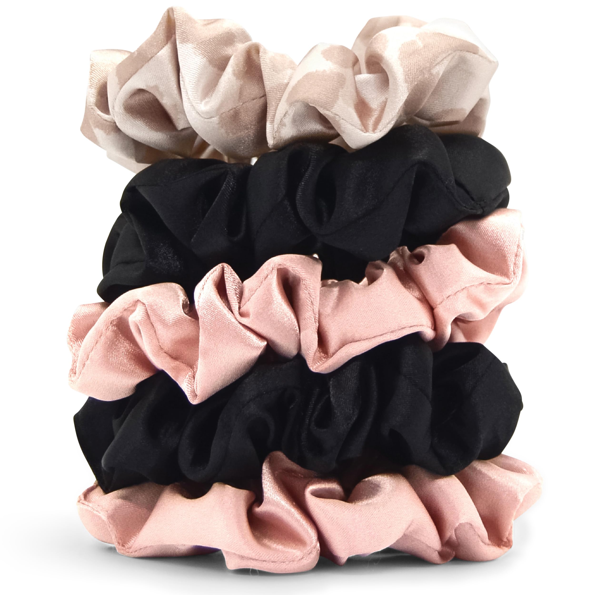 Kitsch scrunchies de satén con el paquete de 5 colores para cambiar looks.