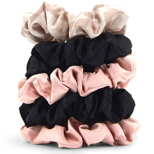 Kitsch scrunchies de satén con el paquete de 5 colores para cambiar looks.