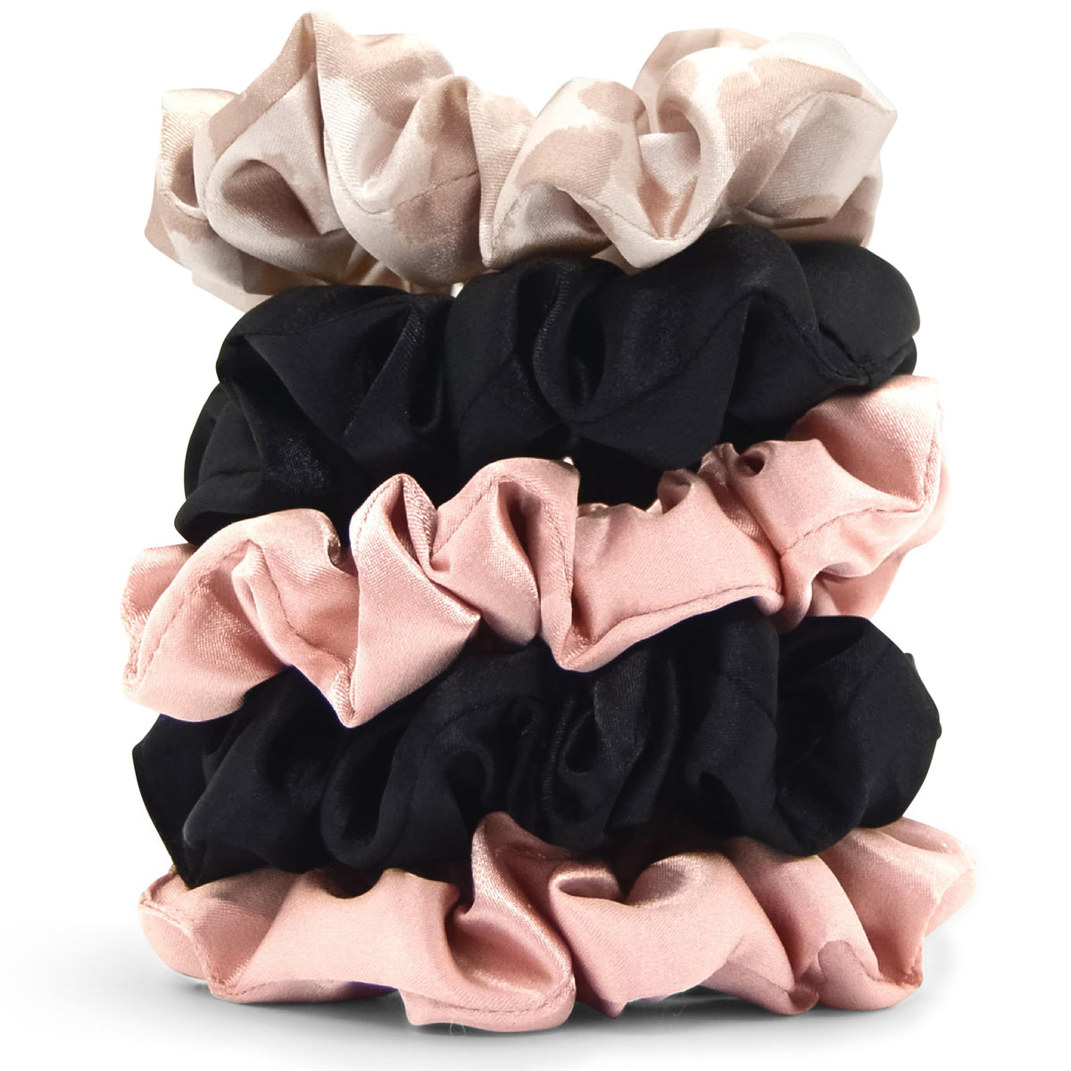 Kitsch scrunchies de satén con el paquete de 5 colores para cambiar looks.