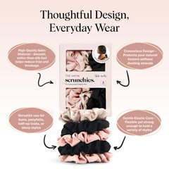 Kitsch scrunchies sin pliegues para peinados limpios y duraderos.