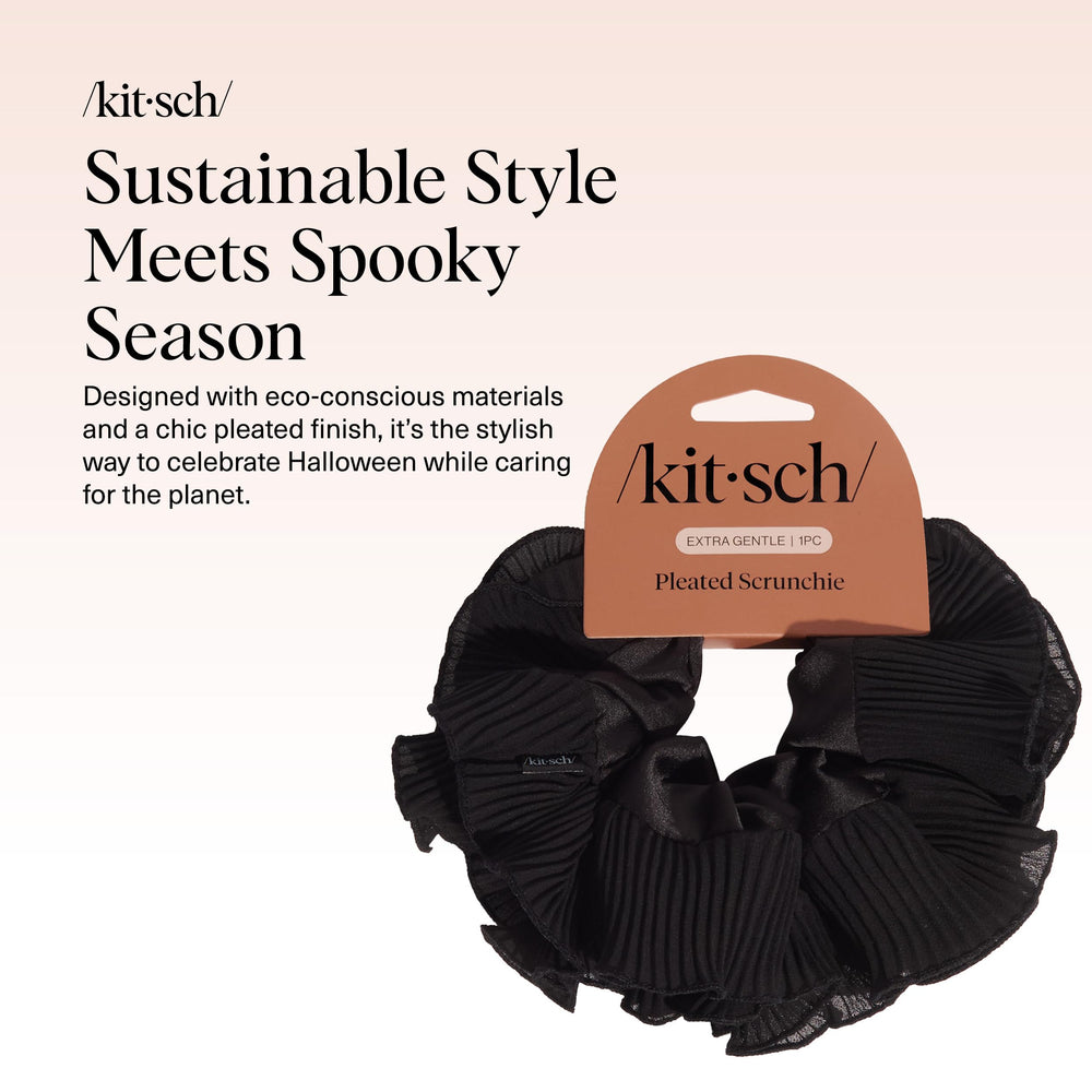 Kitsch coletero plisado, sujeción suave que cuida el cabello durante todo el día.