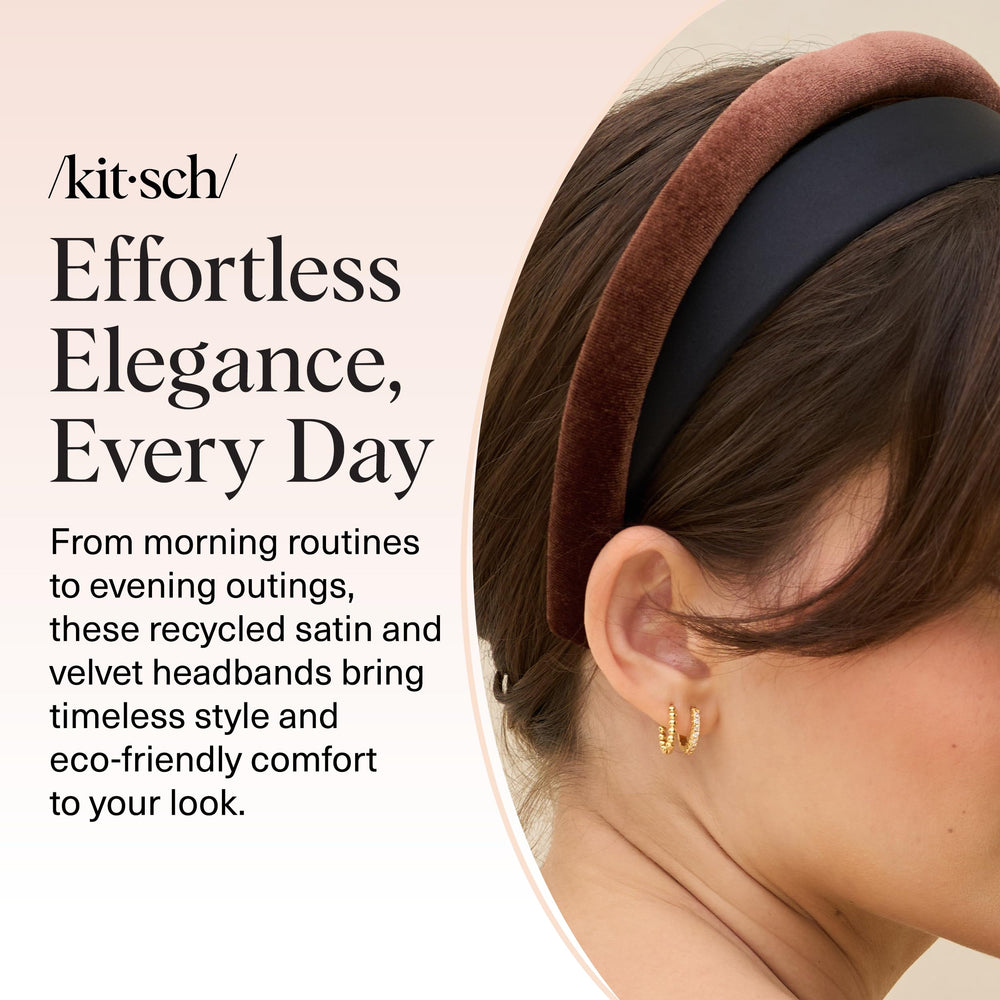 Kitsch diademas de terciopelo y satén para damas jóvenes, estilo moderno