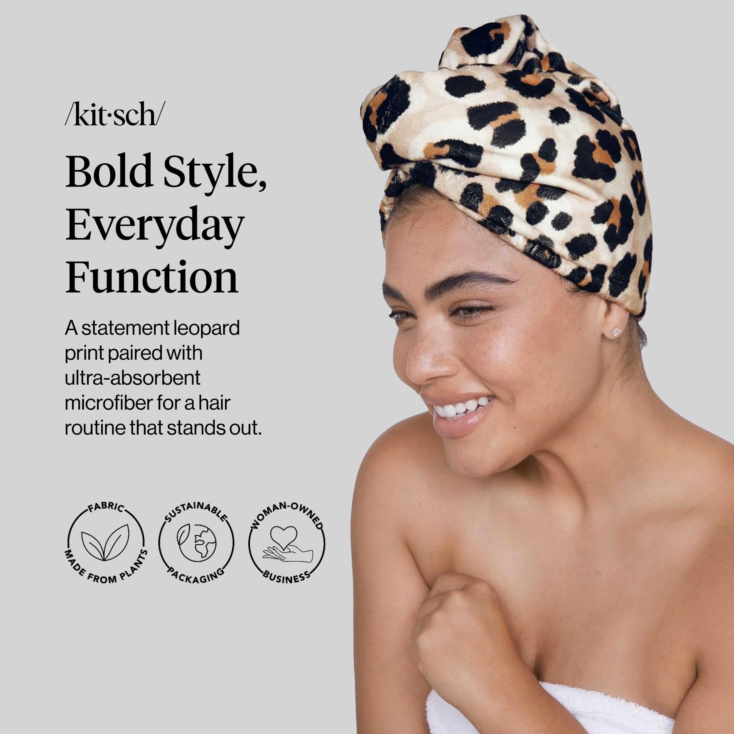 Kitsch: toalla de microfibra para secado rápido del cabello.