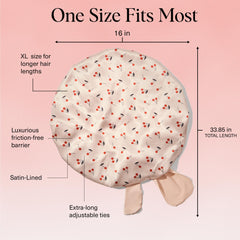 Kitsch XL bonete satinado para dormir, preserva aceites naturales y minimiza la fricción.