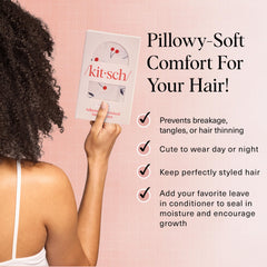 Kitsch XL bonete satinado para dormir, reduce frizz y preserva rizos durante la noche.