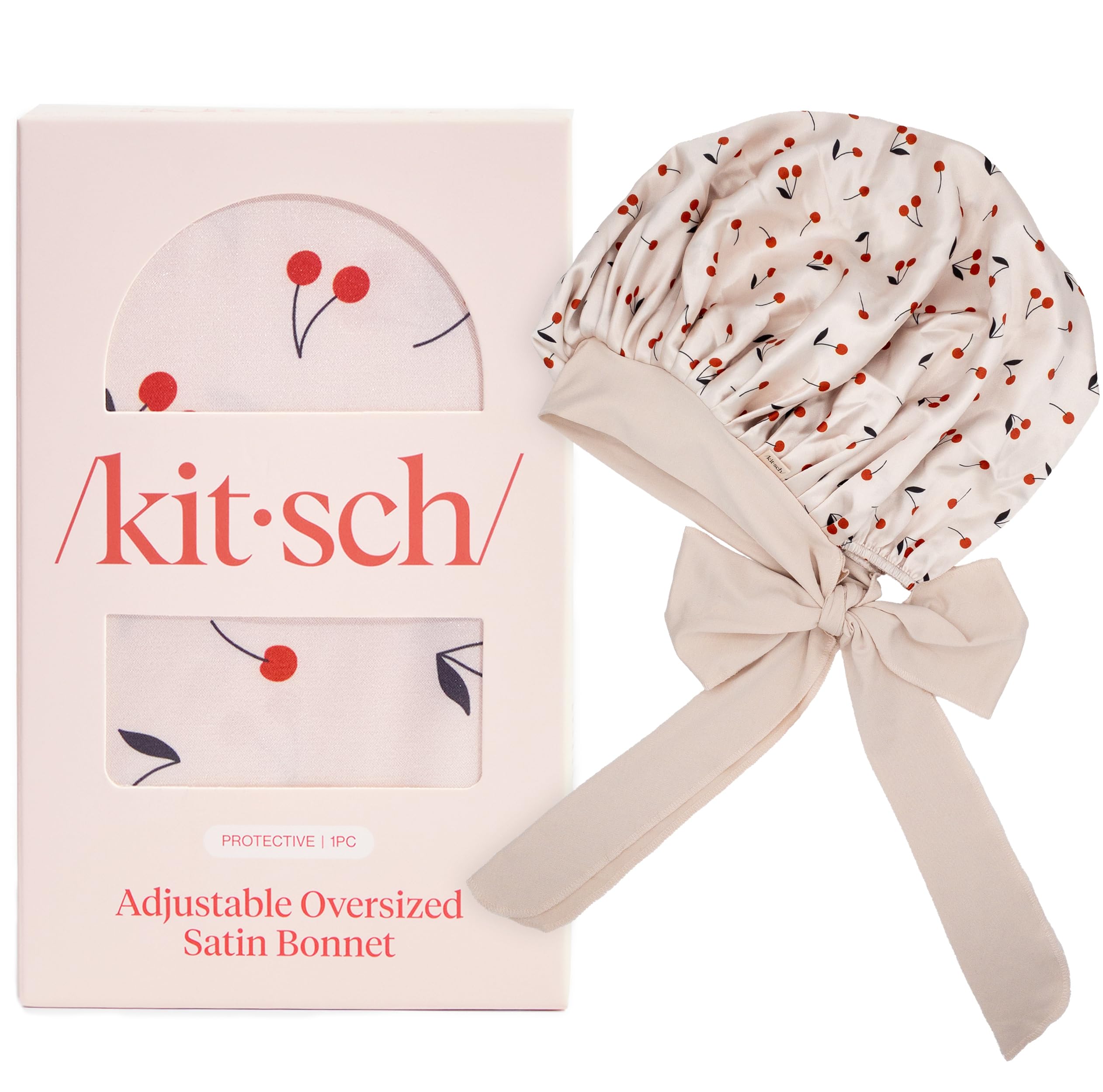 Kitsch XL bonete satinado con acabado de lujo, acompaña tu ritual nocturno de cuidado capilar.