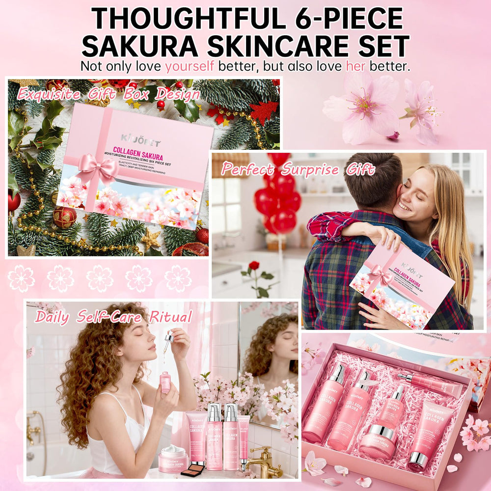KIUORET Sakura kit cuidado piel ofrece un plan de cuidado completo en 6 pasos.