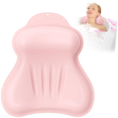 Kixcvdm almohada de baño silicona rosa, soporte cómodo para cabeza y cuello