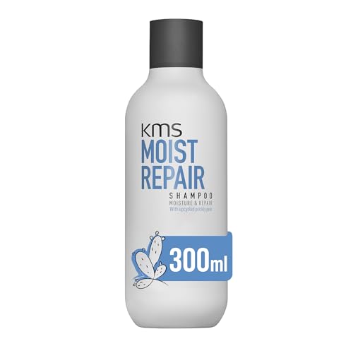 KMS MoistRepair: etiqueta que destaca ingredientes naturales y reparación suave