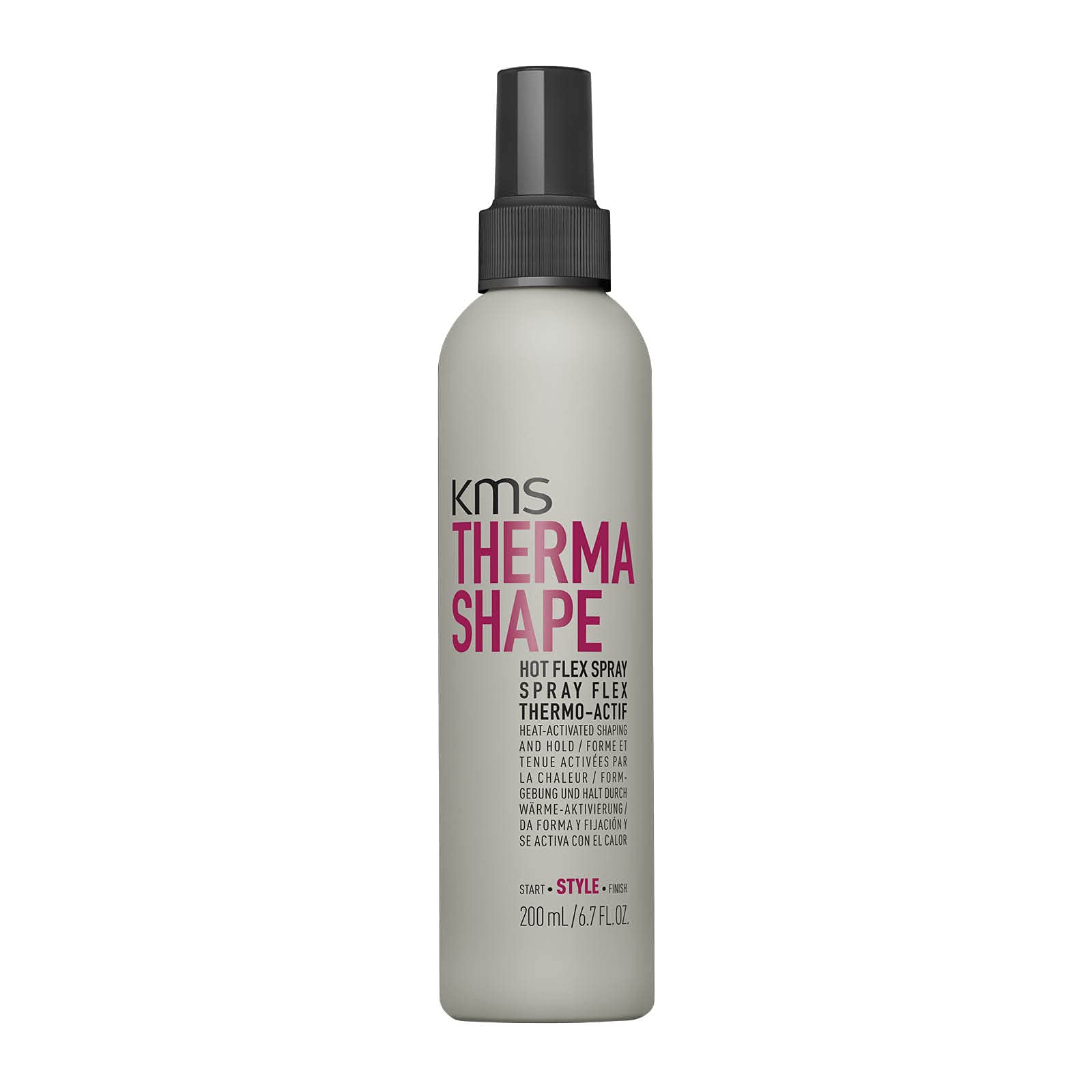 KMS ThermaShape Hot Flex Spray, botella de 200 ml, protección durante el calor.