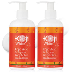 Koji White crema corporal con bomba para aplicación suave y rápida.