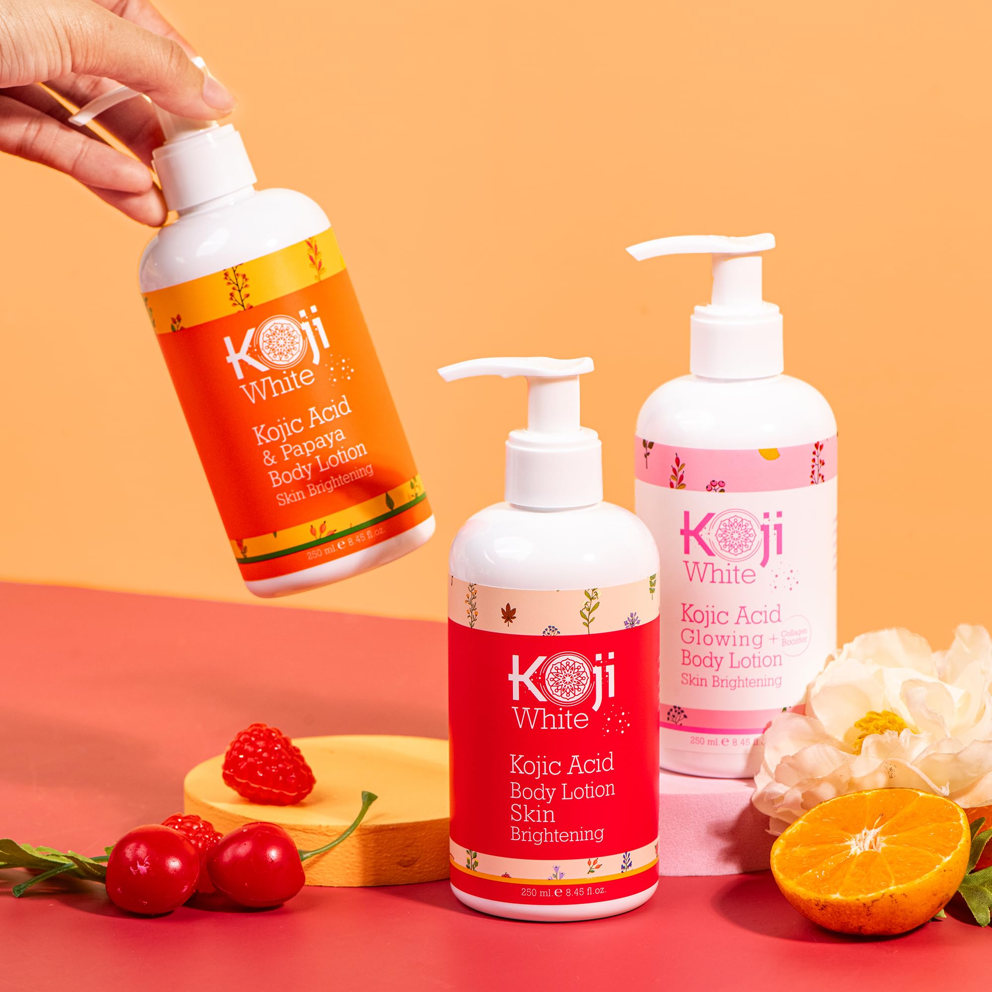 Koji White uso diario de crema corporal para piel suave.