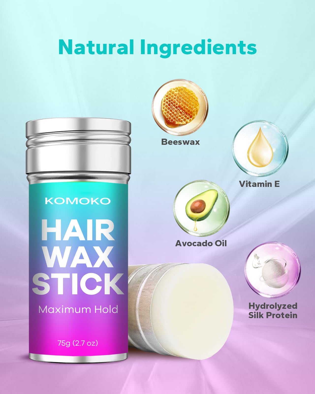 Komoko barrita cera cabello para viaje, conveniente para retoques